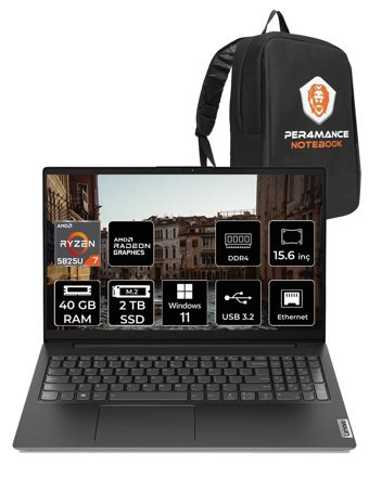 Lenovo V15 Gen 3 82TV004MTX Dahili AMD Radeon RX Vega 8 AMD Ryzen 7 5825U 40 GB Ram 2 TB SSD 15.6 inç Full HD Windows 11 Home Laptop + PER4 Çanta