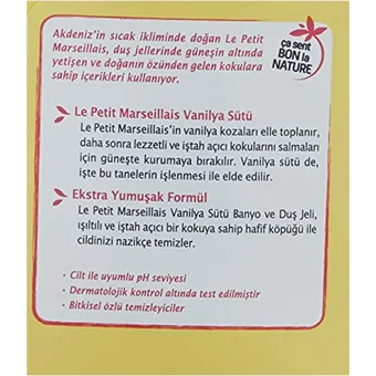 Le Petit Marseillais Vanilyalı Sütü Aromalı Nemlendirici Duş Jeli 840 ml