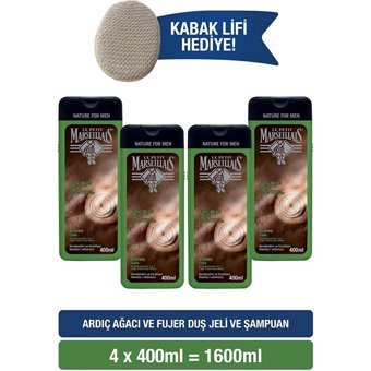 Le Petit Marseillais Nature For Men Ardıç Fujer Aromalı Nemlendirici Duş Jeli 4x400 ml
