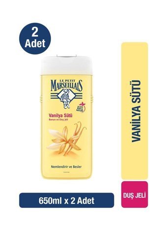 Le Petit Marseillais Vanilyalı Sütü Aromalı Nemlendirici Duş Jeli 2x650 ml
