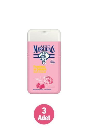 Le Petit Marseillais Frambuaz Şakayık Aromalı Nemlendirici Duş Jeli 3x250 ml