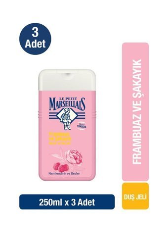Le Petit Marseillais Frambuaz Şakayık Aromalı Nemlendirici Duş Jeli 3x250 ml