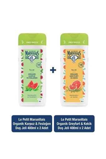 Le Petit Marseillais Güneşli Bahçeler Karpuz Fesleğen Aromalı Nemlendirici Duş Jeli 2x400 ml