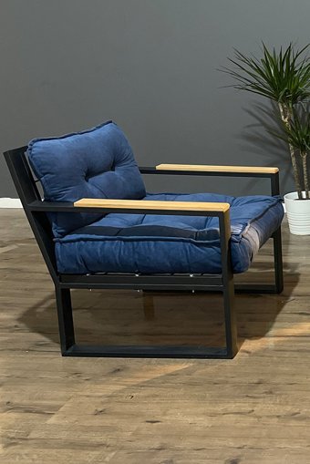 Berta Concept Clinkz Metal Tekli Bahçe Koltuğu Lacivert Siyah