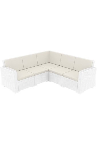 Siesta Monaco Örgü 5'li Bahçe Koltuğu Bej Beyaz