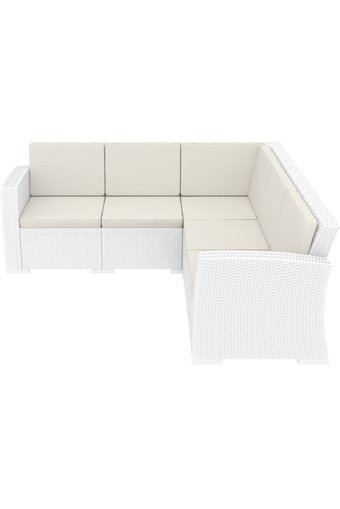 Siesta Monaco Örgü 5'li Bahçe Koltuğu Bej Beyaz