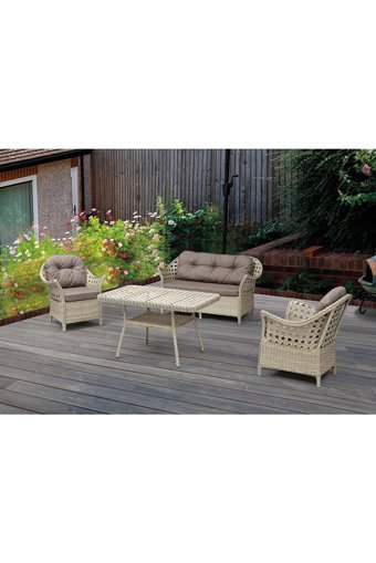 Tu Tienda Bamberg Rattan İkili Bahçe Koltuğu Gri Açık Gri