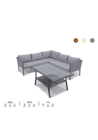 Elysian Rattan 6'lı Bahçe Koltuğu Gri