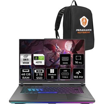 Asus ROG Strix G16 N3038P369 Harici GeForce RTX 4070 Intel Core i9 14900HX 48 GB Ram 2 TB SSD 16 inç Full HD Windows 11 Home Oyuncu Laptop + PER4 Çanta