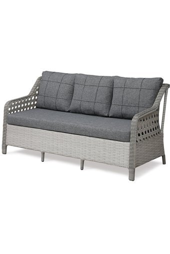 Tu Tienda Ronda Rattan 3'lü Bahçe Koltuğu Antrasit Açık Gri