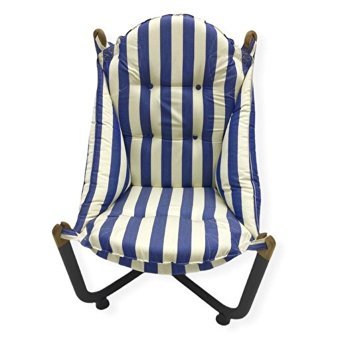 Neosteel Maxi Navy Stripes Ahşap Tekli Bahçe Koltuğu Beyaz Mavi Siyah