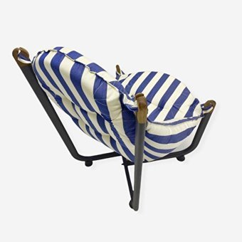Neosteel Maxi Navy Stripes Ahşap Tekli Bahçe Koltuğu Beyaz Mavi Siyah