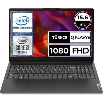 Lenovo V15 82KB000FTX08 Dahili Intel UHD Graphics Intel Core i3 1115G4 20 GB Ram 512 GB SSD 15.6 inç Full HD Windows 11 Home Laptop