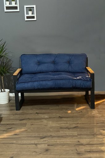 Berta Concept Visage Ahşap 3'lü Bahçe Koltuğu Lacivert Siyah