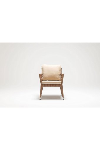 Engince Mobilya Bh-1048 Rattan Tekli Bahçe Koltuğu Krem Kahverengi