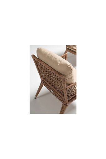 Engince Mobilya Bh-1048 Rattan Tekli Bahçe Koltuğu Krem Kahverengi