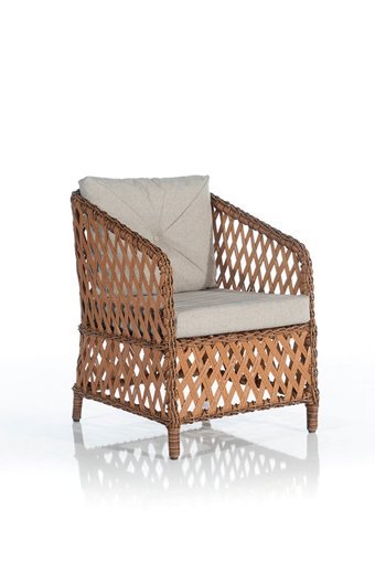 Diwa Garden Simon-3 Rattan İkili Bahçe Koltuğu Bej Kahverengi
