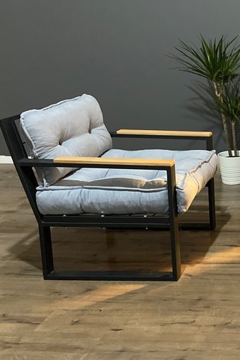 Berta Concept Clinkz Metal İkili Bahçe Koltuğu Beyaz Siyah