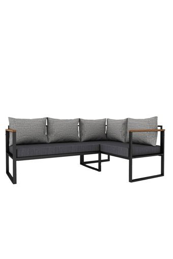 Woodesk Nature Metal 5'li Bahçe Koltuğu Gri Siyah