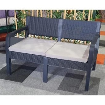 Tocco Serdem Rattan İkili Bahçe Koltuğu Beyaz Antrasit