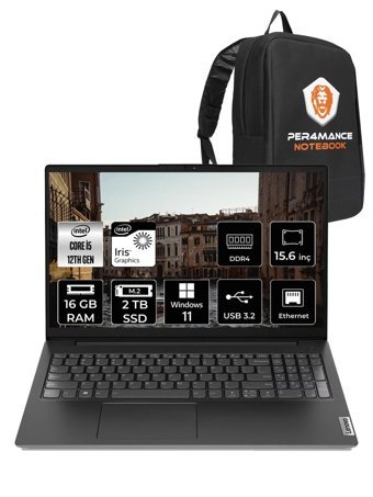 Lenovo NB V15 Gen 3 82TT00A6TX Dahili Intel Iris Xe Graphics Eligible Intel Core i5 1235U 16 GB Ram 2 TB SSD 15.6 inç Full HD Windows 11 Pro Laptop + PER4 Çanta