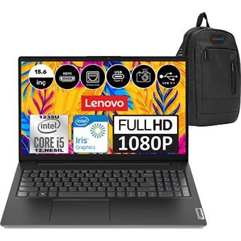 Lenovo V15 Gen 3 IAP 82TT00HDTRF02 Dahili Intel Iris Xe Graphics Eligible Intel Core i5 1235U 8 GB Ram 512 GB SSD 15.6 inç Full HD FreeDos Laptop + Zetta Çanta