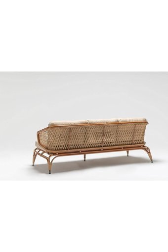 Engince Mobilya Bh-1105 Rattan 3'lü Bahçe Koltuğu Krem Kahverengi