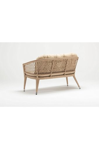 Engince Mobilya Bh-1041 Rattan 3'lü Bahçe Koltuğu Krem