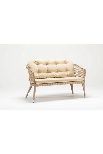 Engince Mobilya Bh-1041 Rattan 3'lü Bahçe Koltuğu Krem