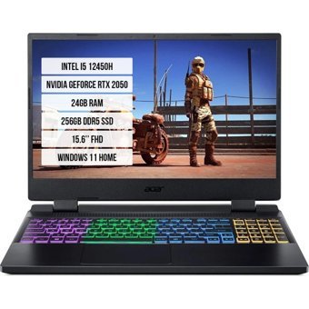 Acer Nitro 5 AN515-58 NH.QMZEY.005-03 Harici GeForce RTX 2050 Intel Core i5 12450H 24 GB Ram 256 GB SSD 15.6 inç Full HD Windows 11 Oyuncu Laptop
