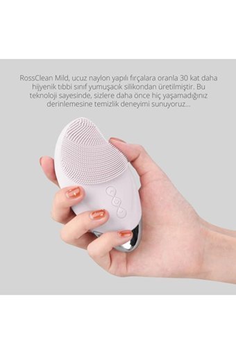 Mild Tüm Ciltler İçin 1 Başlıklı Fırçalı Silikon Şarjlı Titreşimli Yüz Temizleme Cihazı Gri
