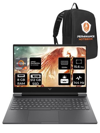 HP Victus 15 A42ZMEA Harici AMD Radeon RX 6500M AMD Ryzen 5 5600H 8 GB Ram 512 GB SSD 15.6 inç Full HD FreeDos Laptop + PER4 Çanta