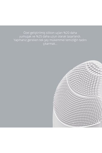 Mild Tüm Ciltler İçin 1 Başlıklı Fırçalı Silikon Şarjlı Titreşimli Yüz Temizleme Cihazı Gri