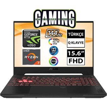 Asus TUF Gaming A15 FA507NUW10 Harici GeForce RTX 4050 AMD Ryzen 7 7735HS 16 GB Ram 512 GB SSD 15.6 inç Full HD Windows 11 Home Oyuncu Laptop