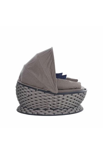 Rehome Pena Daybed Rattan Tekli Bahçe Koltuğu Gri Açık Gri