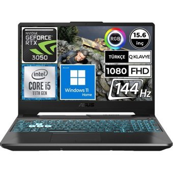 Asus Vivobook FX506HC-HN429W Harici GeForce RTX 3050 Intel Core i5 11400H 8 GB Ram 512 GB SSD 15.6 inç Full HD Windows 11 Oyuncu Laptop