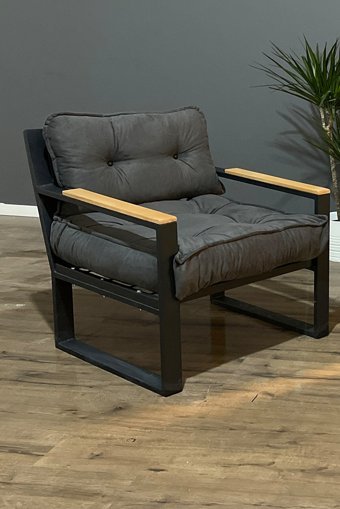 Berta Concept Clinkz Metal Tekli Bahçe Koltuğu Antrasit Siyah