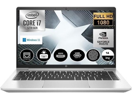 HP Probook 440 G9 6S6W2EAW15 Harici GeForce MX570A Intel Core i7 1255U 8 GB Ram 512 GB SSD 14 inç Full HD Windows 11 Pro Laptop