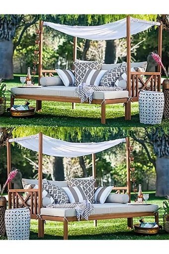 Egawood Life Ahşap 3'lü Bahçe Koltuğu Beyaz Kahverengi