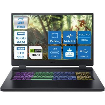 Acer Nitro 5 AN515-58 NH.QGAEY.00104 Harici GeForce RTX 3070 Intel Core i7 12700H 16 GB Ram 1 TB SSD 15.6 inç Full HD FreeDos Oyuncu Laptop