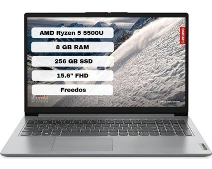 Lenovo IdeaPad 1 15ALC7 82R40070TX Dahili AMD Radeon RX Vega 7 AMD Ryzen 5 5500U 8 GB Ram 256 GB SSD 15.6 inç Full HD FreeDos Laptop