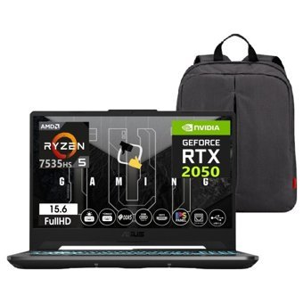 Asus TUF Gaming A15 FA506NF-HN004 Harici GeForce RTX 2050 AMD Ryzen 5 7535HS 32 GB DDR5 Ram 2 TB SSD 15.6 inç Full HD FreeDos Oyuncu Laptop + Snertech Çanta