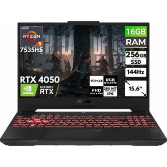 Asus TUF Gaming A15 FA507NU-LP157 BT1 Harici GeForce RTX 4050 AMD Ryzen 5 7535HS 16 GB Ram 256 GB SSD 15.6 inç Full HD FreeDos Oyuncu Laptop