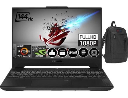 Asus TUF Gaming A15 FA507NU-LP053 LP05325 Harici GeForce RTX 4050 AMD Ryzen 7 7735HS 64 GB DDR5 Ram 512 GB SSD 15.6 inç Full HD Windows 11 Pro Oyuncu Laptop + Zetta Çanta