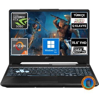Asus TUF Gaming A15FA506NC-HN050A17-CNT018 Harici GeForce RTX 3050 AMD Ryzen 5 7535HS 64 GB Ram 512 GB SSD 15.6 inç Full HD Windows 11 Pro Oyuncu Laptop
