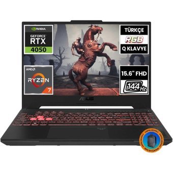 Asus TUF Gaming A15 FA507NU-LP030A7-CNT008 Harici GeForce RTX 4050 AMD Ryzen 7 7735HS 32 GB Ram 1 TB SSD 15.6 inç Full HD FreeDos Oyuncu Laptop