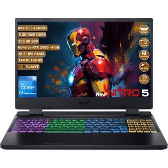 Acer Nitro 5 AN515-58 NH.QMZEY.003 Harici GeForce RTX 2050 Intel Core i5 12450H 8 GB Ram 256 GB SSD 15.6 inç Full HD FreeDos Oyuncu Laptop