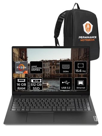 Lenovo V15 Gen 3 82TV004MTX Dahili AMD Radeon RX Vega 8 AMD Ryzen 7 5825U 16 GB Ram 512 GB SSD 15.6 inç Full HD FreeDos Laptop + PER4 Çanta