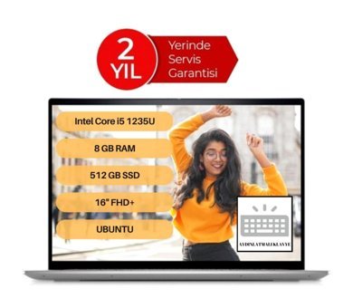 Dell Inspiron 5620 I56206005U Dahili Intel Iris Xe Graphics Eligible Intel Core i5 1235U 8 GB Ram 512 GB SSD 15.6 inç Full HD Ubuntu Laptop