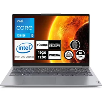 Lenovo Thinkbook 14 21KG004NTR Zİ709 Dahili Intel Iris Xe Graphics Eligible Intel Core i5 1335U 16 GB Ram 1 TB SSD 16 inç Full HD Windows 11 Pro Laptop